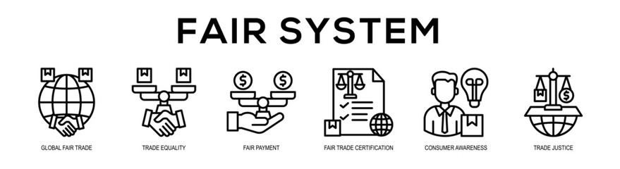 Fototapeta premium Fair System web banner illustration concept