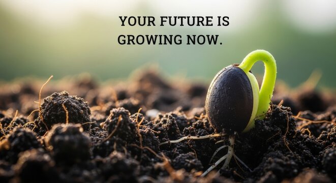 New Seedling Sprouts Life From Dark Soil