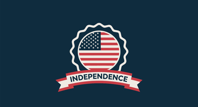 American Independence Day Patriotic Emblem.