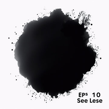 Black ink splatter with white background and eps 10 text