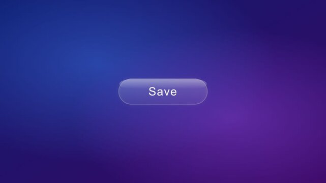 Close-up of a purple button with the word 'Save' on a gradient blue and purple background.