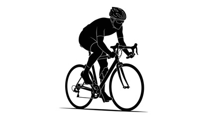 Naklejka premium Cyclist Riding Bicycle Silhouette.