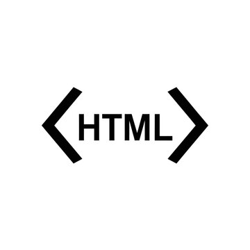 HTML Code Symbol on White Background.