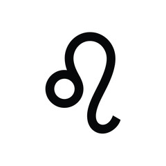 Fototapeta premium Simple black outline of the leo zodiac sign against a white background