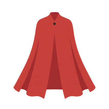 Vibrant orange cape with collar and button