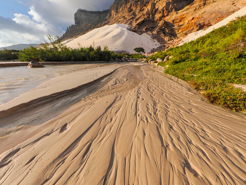 Sand textures and dunes in Arher canyon on Socotra island