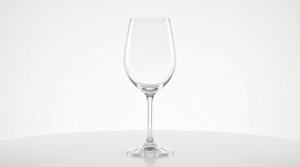 Obraz premium Empty wine glass on white surface with soft shadow