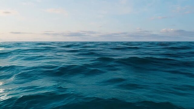 Ocean waves under a cloudy sky