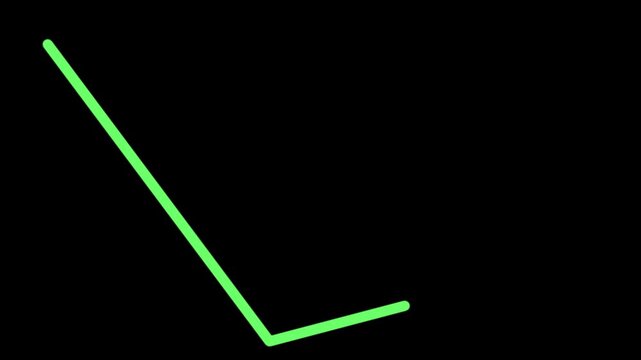 A green line on a black background