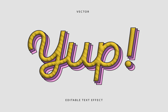 Yup 3d editable text effect