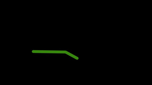 A green line on a black background