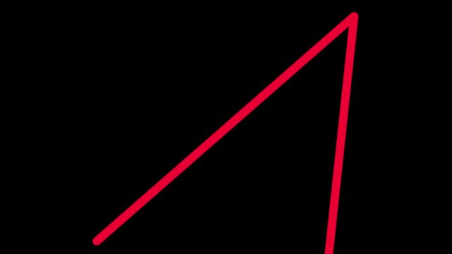A red triangle on a black background