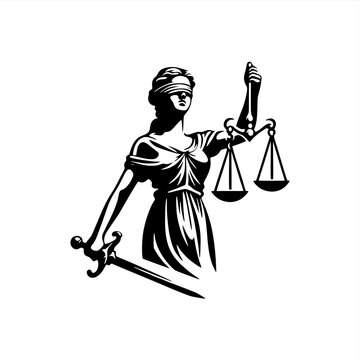 simple stencil vector illustration lady of justice