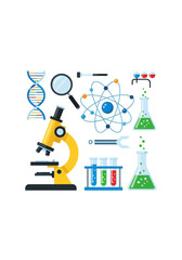 Fototapeta premium Science Laboratory Equipment Icons.