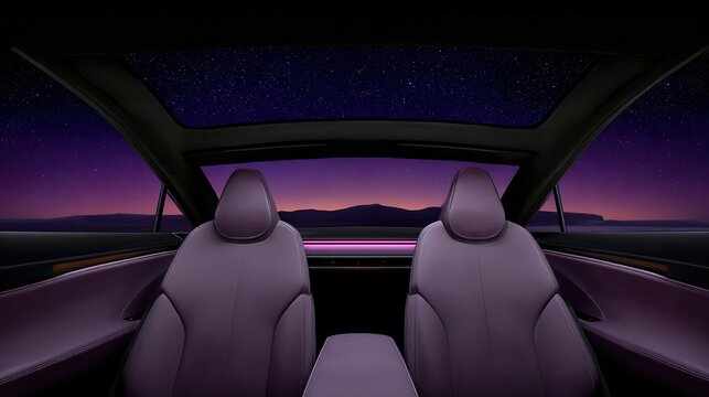 Interior Journey: An evocative interior captures the sense of traveling toward the night, offering a unique perspective of a world beyond