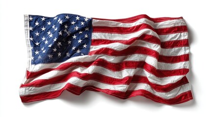 Obraz premium American flag waving proudly isolated on white background for patriotic themes