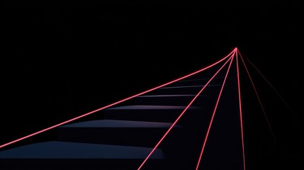 Obraz premium Abstract geometric laser lines against black background concept illustration