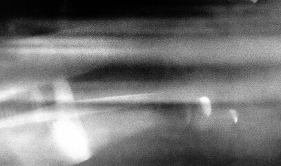 Plakat Vintage distressed old photo light leaks, film grain, dust and scratches transparent texture overlay with vignette border. Dirty gritty grunge analog retro effect background with copy space.