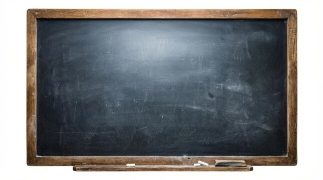 Vintage Wooden Framed Classroom Chalkboard With Chalk Ledge.