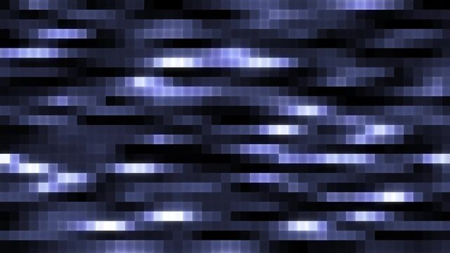 4k abstract blue halftone block  band  with glitch breaks and sparse noise on black background texture