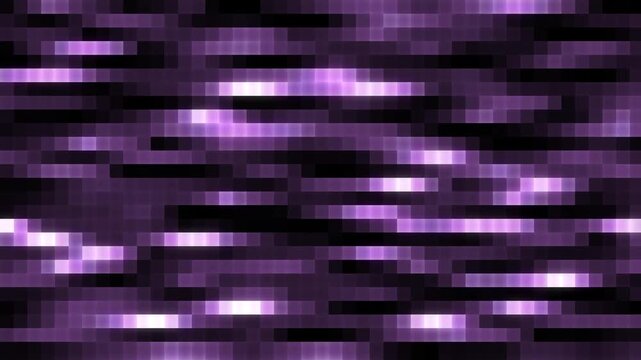 4k abstract purple halftone block band  with glitch breaks and sparse noise on black background texture