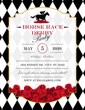 Horse Race Derby Party Flyer Invitation