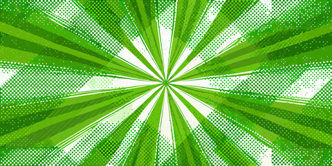 Abstract green and white burst background with halftone patterns © Sudebi