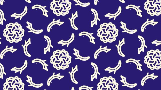 Abstract Minimal Pattern Diagonal Motion Background Pan Left to Right and Zoom-In in Blue Tone