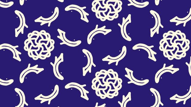 Abstract Minimal Pattern Diagonal Motion Background Pan Left to Right and Zoom-Out in Blue Tone