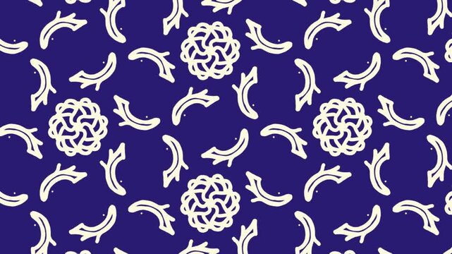 Abstract Minimal Pattern Motion Background Pan Right to Left and Zoom-In in Blue Tone