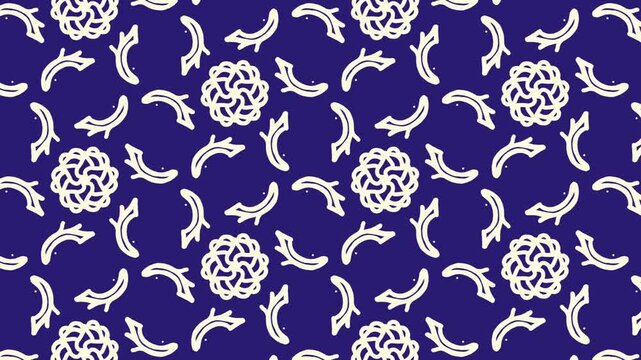 Abstract Minimal Pattern Motion Background Pan Left to Right in Blue Tone