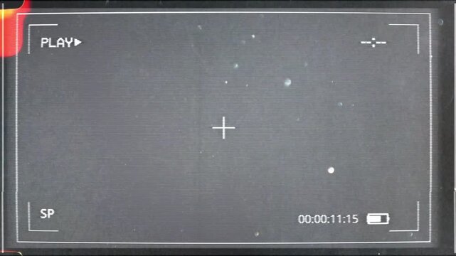Night vision camera viewfinder recording with dust particles