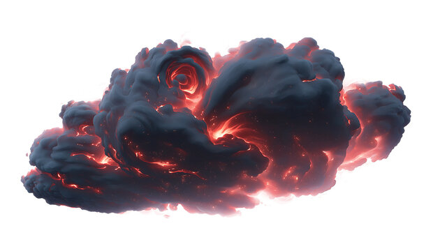 A massive cloud of fire and smoke rises intensely.