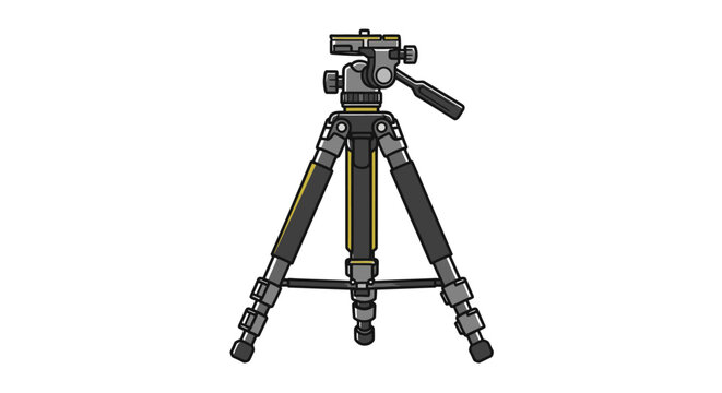 Camera tripod with adjustable legs.