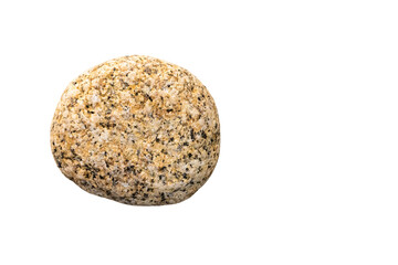 Obraz premium Macro shot of a rounded granite pebble from a beach in Spain. Transparent background