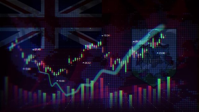 Bermuda Flag Waving Stock Market Concepts