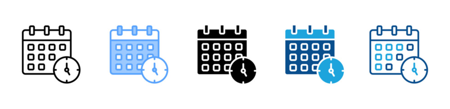 Schedule icon multiple style and collection