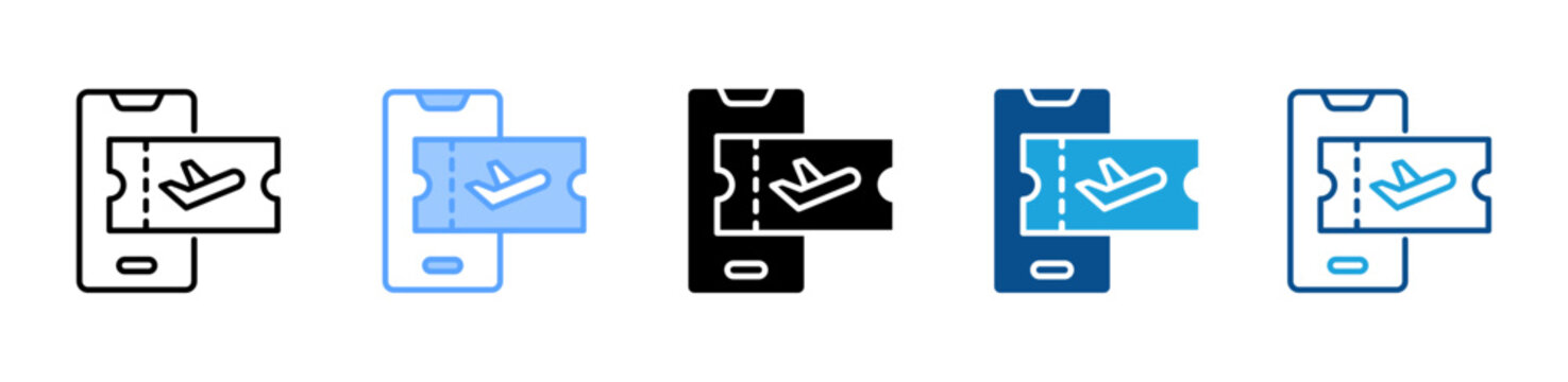 E-Ticket icon multiple style and collection