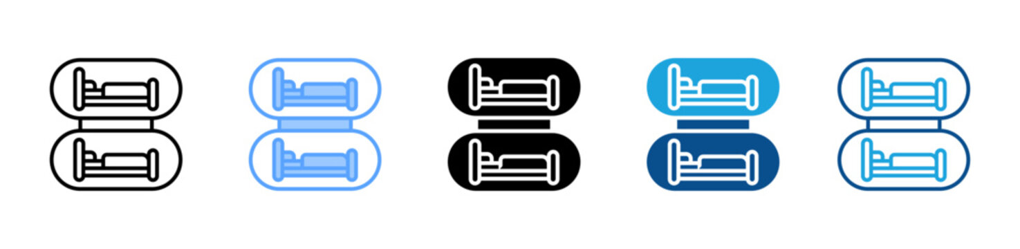 Capsule Hotel icon multiple style and collection