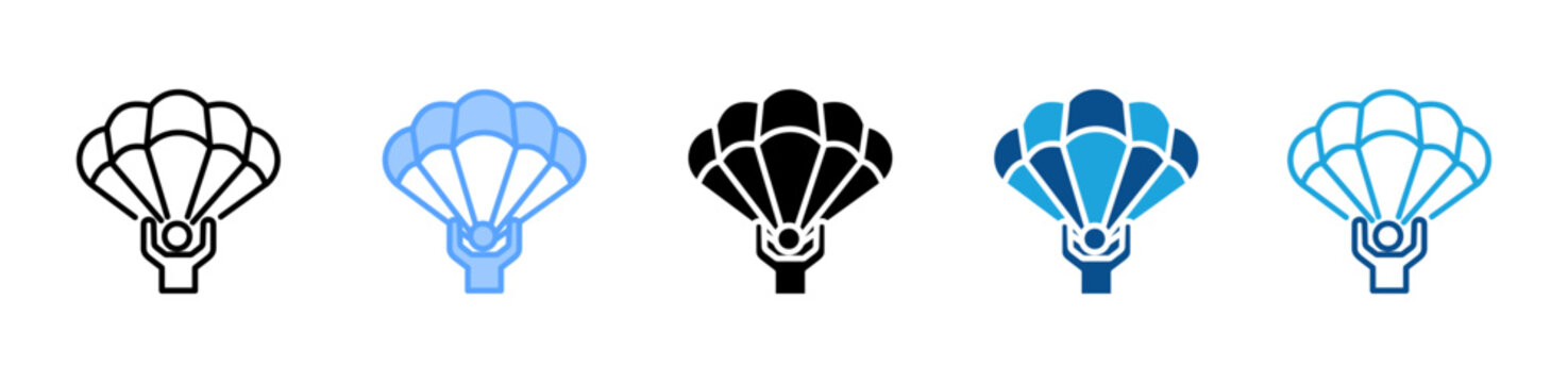 Skydiving icon multiple style and collection