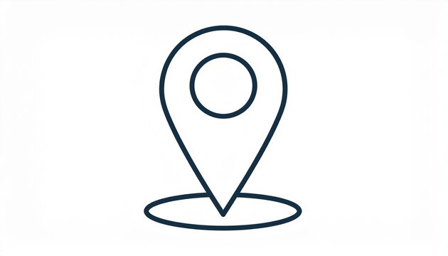 A simple outline icon of a map pin indicating a location on a map for navigation or place marking