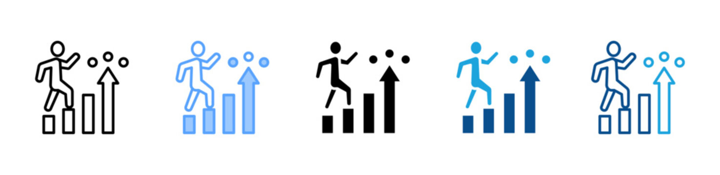 Personal Growth icon multiple style and collection