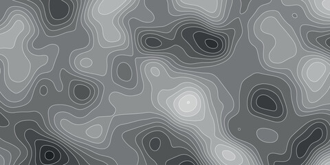 Fototapeta premium Topographic map contour lines pattern in shades of grey and white