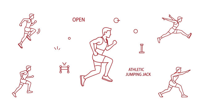 Man doing jumping jacks exercise.