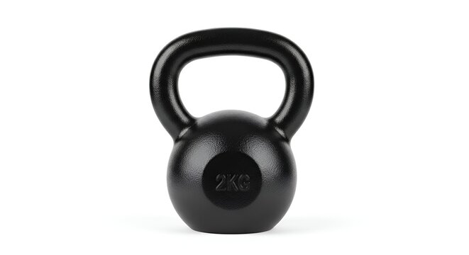Black 2kg kettlebell for fitness and strength training