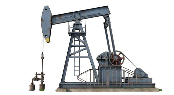 industrial oil pumpjack extracting crude oil representing fossil fuel energy production and the petroleum industry.