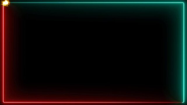 Laser border red and aqua and glow blue electric light moving around