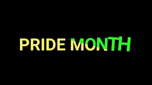 lgbtq pride month rainbow typography animation, pride month rainbow gradient animation,Colorful text animation for pride month,Rainbow flag inside LGBT text