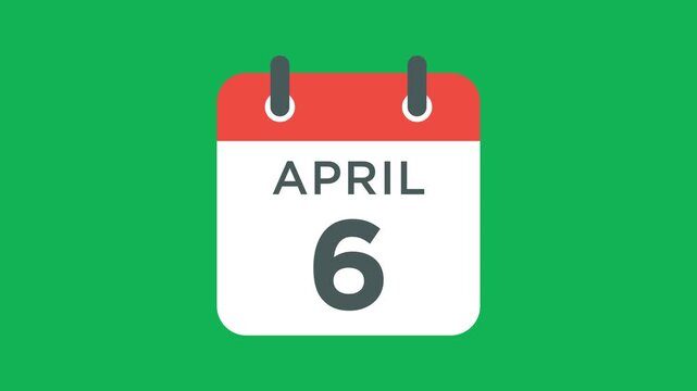 calendar - April 6 icon illustration isolated vector sign symbol