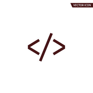 Angle brackets with a forward slash symbol represents code syntax, programming, or markup language elements.